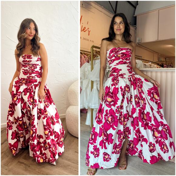 Aje Behold Floral Bubble Hem Maxi Gown US 2 - Picture 12 of 13